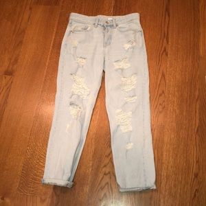 H&M Boyfriend Styled Distressed Jeans